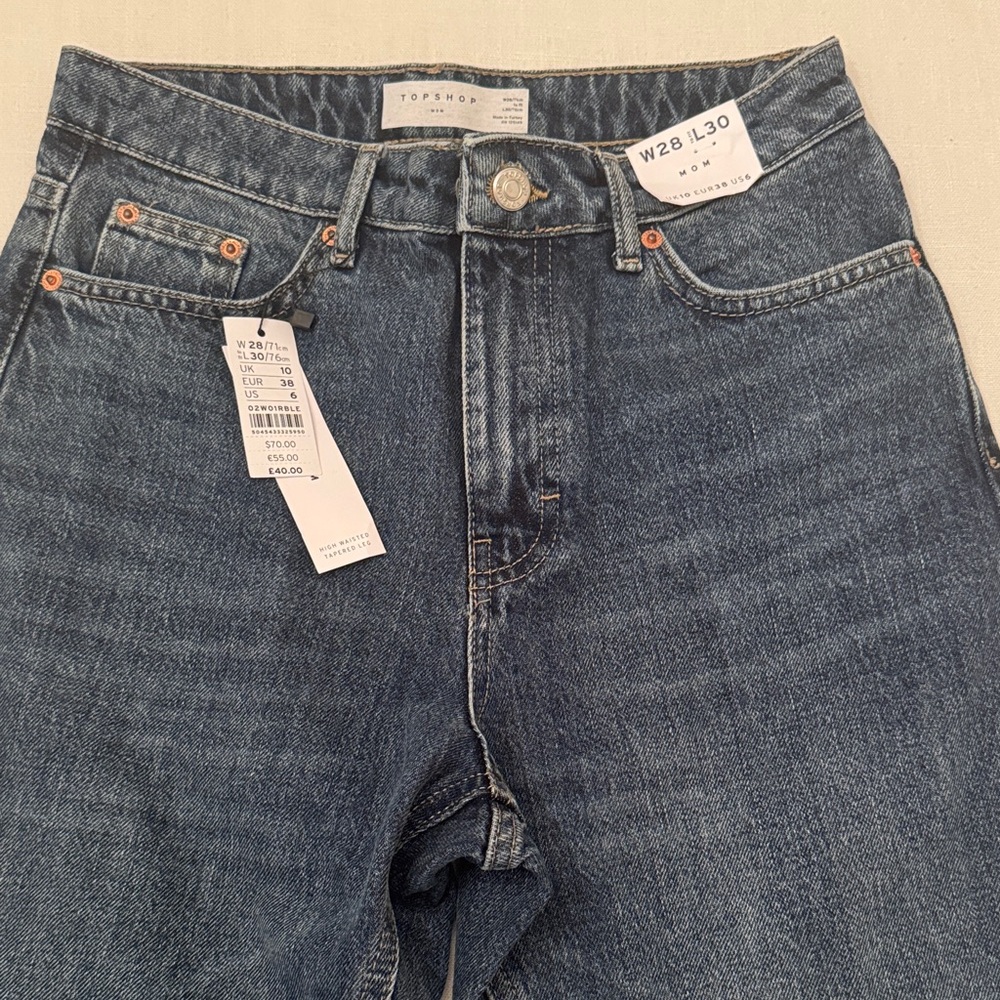 Topshop Dark Blue Denim Jeans (NWT) Retail $80